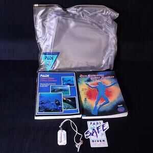 PADI Advanced Open Water Diver Manual Scuba Diving Dive Set w/Plastic Bag & More